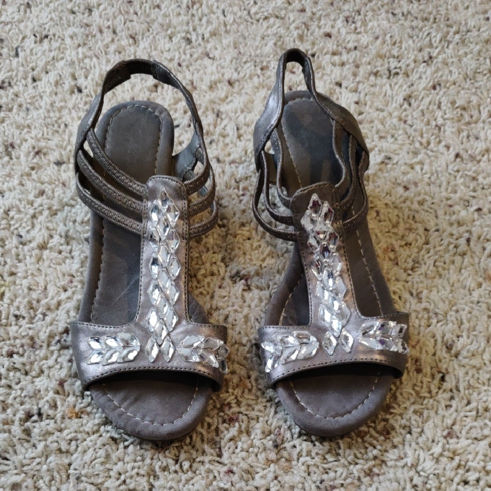 Jessica Simpson Metallic Silver Sandals